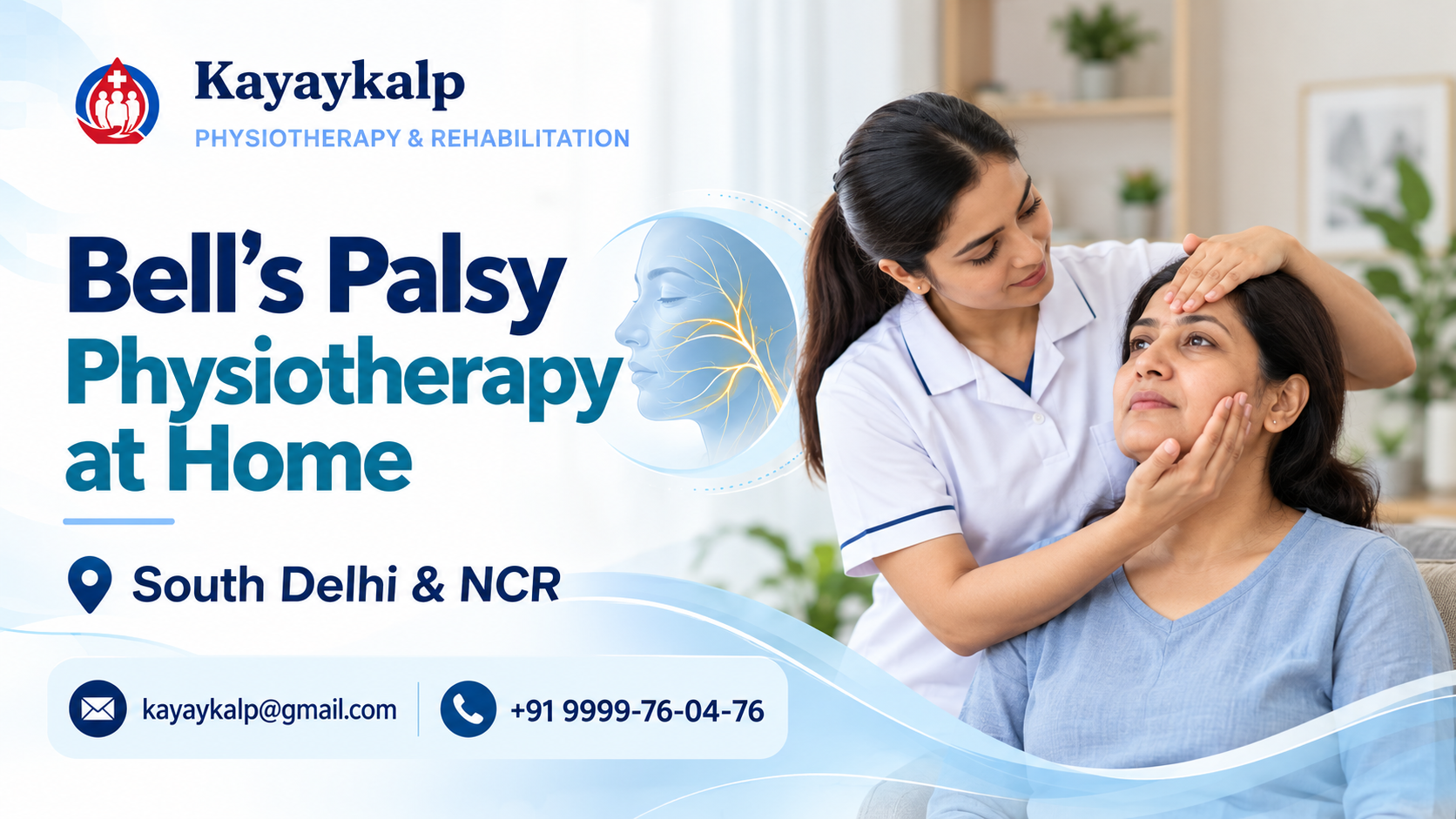 Bell’s Palsy Physiotherapy at Home | South Delhi & NCR | Kayaykalp